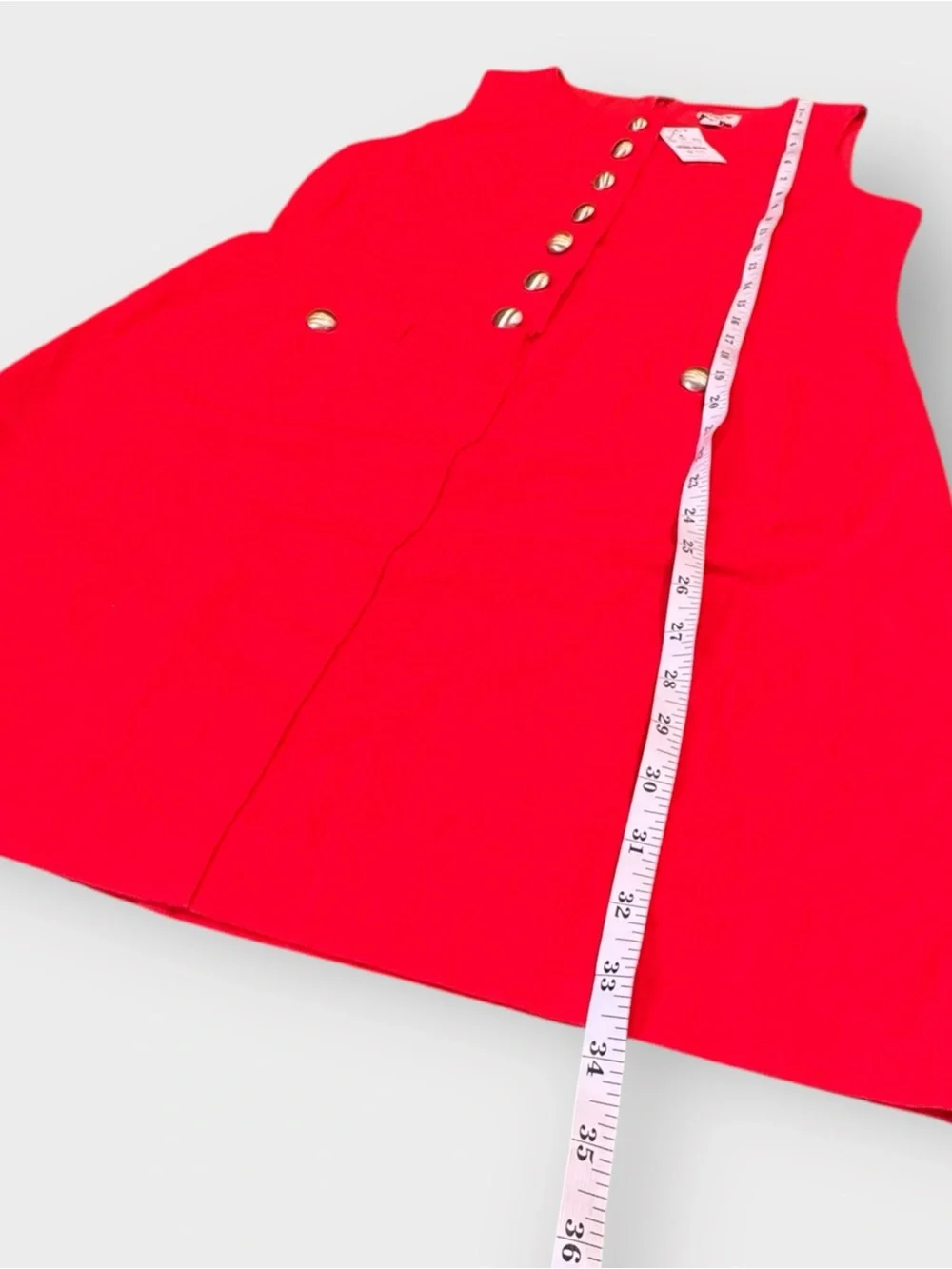 NWT J.Crew Red Linen Blend Military Button Shift Dress Size 4 Lightweight Summer
